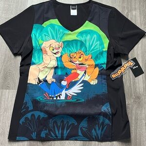 NWT Men’s Medium Disney Tooniforms Lion King Scrub Top